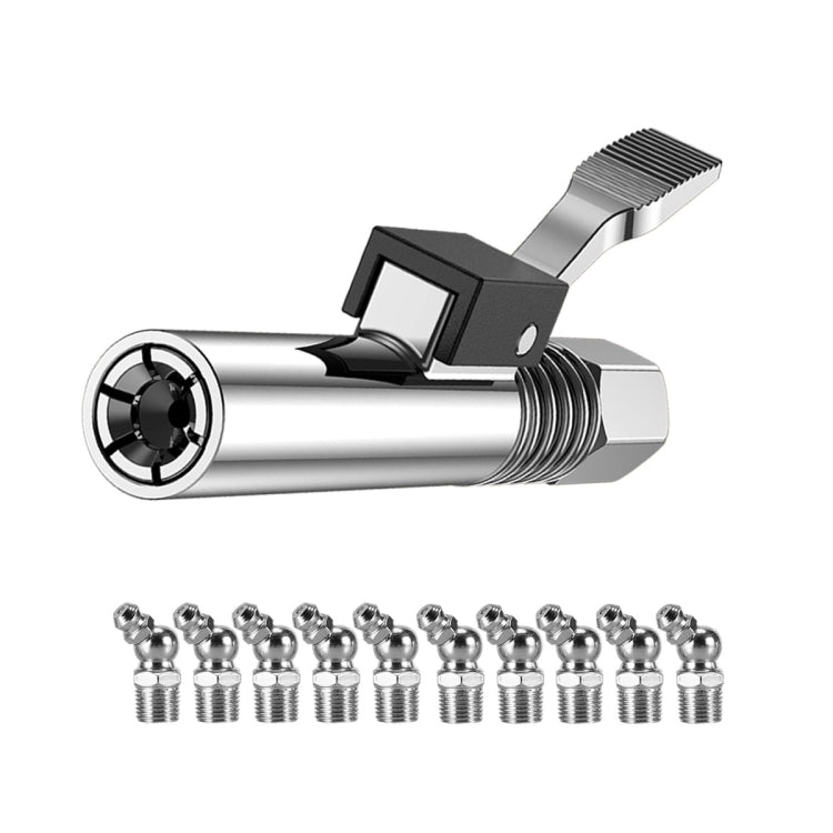 PC002 Lock Clamp Type High Pressure Grease Nozzle, Style: Butter Mouth+10 45 Degrees Heads - Other Tools by buy2fix | Online Shopping UK | buy2fix