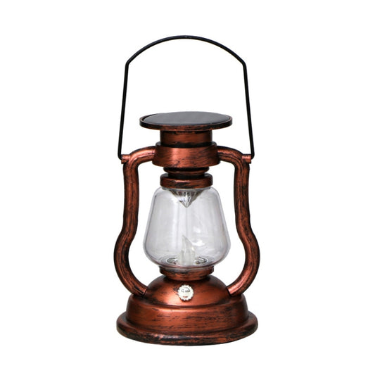 200802 Retro Solar Kerosene Lamp Shape Handheld Lamp Home Decor Flame Lamp(Bronze)