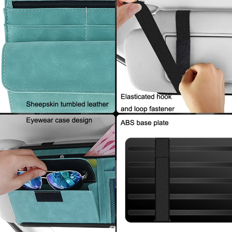 DE RAN FU Car Shade Glasses Box Storage Bag Car Flip Fur Glue Box Zipper Card Bag(Blue) - Stowing Tidying by DE RAN FU | Online Shopping UK | buy2fix
