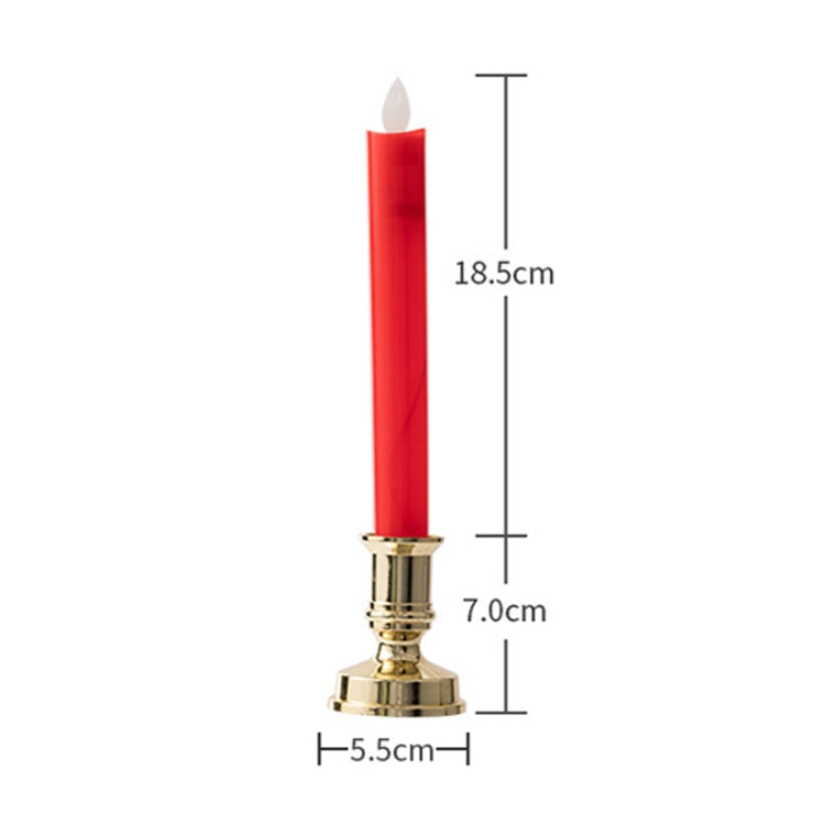 2 PCS Simulation Long-rod Electronic Candle Lamp Swing Wick LED Temple Lamp(Red) - Holiday Lights by buy2fix | Online Shopping UK | buy2fix