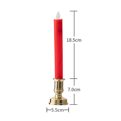 2 PCS Simulation Long-rod Electronic Candle Lamp Swing Wick LED Temple Lamp(Red) - Holiday Lights by buy2fix | Online Shopping UK | buy2fix