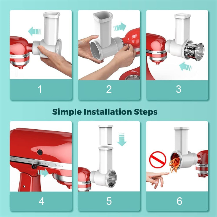 For KitchenAid 4.5QT/5QT Vertical Mixer Kitchen Vegetable Slicer and Grater(KA-006) - Food Disposer Parts by buy2fix | Online Shopping UK | buy2fix