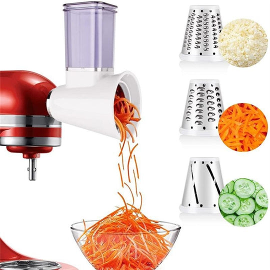 KA-08 pour KitchenAid nouveau coupeur multi-fonctionnel coupe-légumes accessoires trancheuse râpe (blanc)