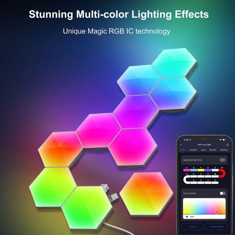 12pcs / Set Gaming Ambient Light Smart Chiclet Backdrop Quantum Wall Light, Versions: Bluetooth - Novelty Lighting by buy2fix | Online Shopping UK | buy2fix