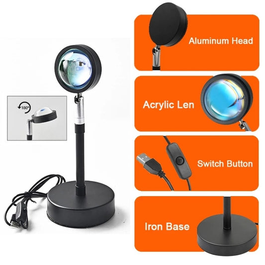 Sunset Background Remote Control RGB Floor Ambient Projection Light Bluetooth APP - Projection Lamp by buy2fix | Online Shopping UK | buy2fix