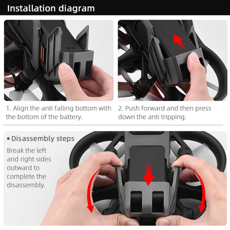 For DJI Avata Battery Anti-release Buckle Wear-resistant Battery Protection Buckle(Grey) - Other by buy2fix | Online Shopping UK | buy2fix
