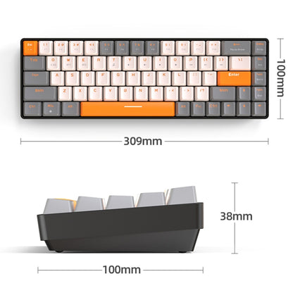 ZIYOU LANG K68 68 Keys Bluetooth Wireless Dual Model Mechanical Keyboard, Style: Red Shaft Version (Shimmering) by ZIYOU LANG