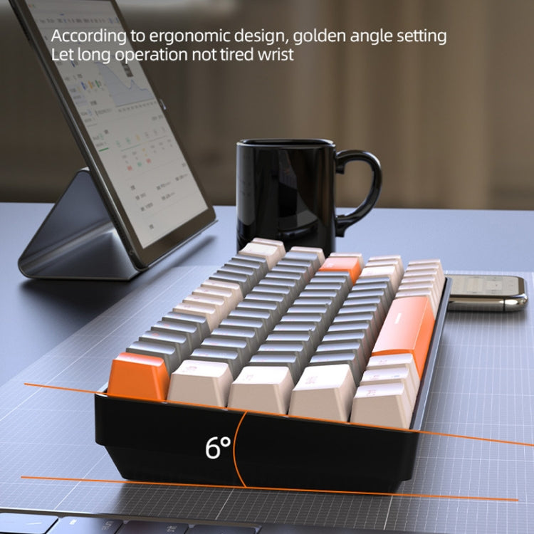 ZIYOU LANG K68 68 Keys Bluetooth Wireless Dual Model Mechanical Keyboard, Style: Red Shaft Version (Shimmering) by ZIYOU LANG