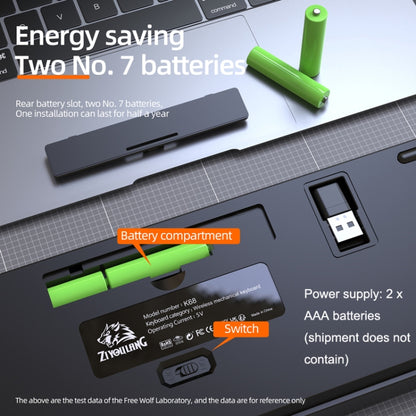 ZIYOU LANG K68 68 Keys Bluetooth Wireless Dual Model Mechanical Keyboard, Style: Red Shaft Version (Shimmering) by ZIYOU LANG