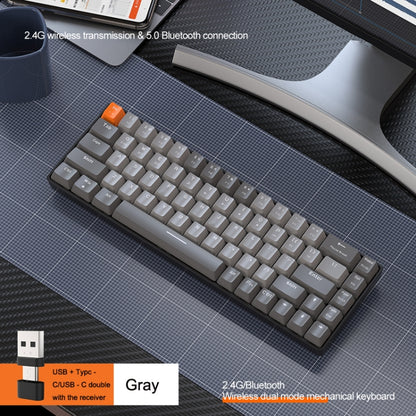 ZIYOU LANG K68 68 Keys Bluetooth Wireless Dual Model Mechanical Keyboard, Style: Red Shaft Version (Gray) by ZIYOU LANG