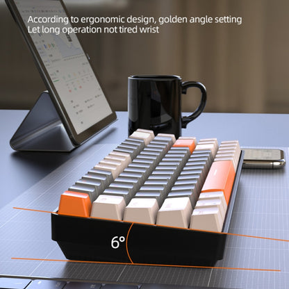 ZIYOU LANG K68 68 Keys Bluetooth Wireless Dual Model Mechanical Keyboard, Style: Red Shaft Version (Gray) by ZIYOU LANG