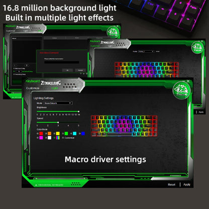ZIYOU LANG T8 68 Keys RGB Gaming Mechanical Keyboard, Cable Length: 1.5m, Style: Micro Light Version Green Shaft by ZIYOU LANG