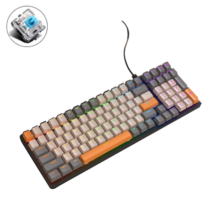 ZIYOU LANG K3 100 Keys Game Glowing Wired Mechanical Keyboard, Cable Length: 1.5m, Style: Micro Light Version Green Axis by ZIYOU LANG
