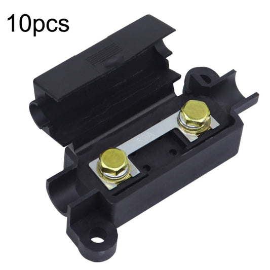 10pcs 100A Small Fork Bolt Fuse Block Car Air Conditioning All The Way Fuse Box Fuse Holder(Black) - Fuse by buy2fix | Online Shopping UK | buy2fix