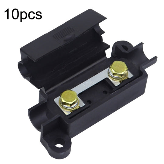 10pcs 100A Small Fork Bolt Fuse Block Car Air Conditioning All The Way Fuse Box Fuse Holder(Black)
