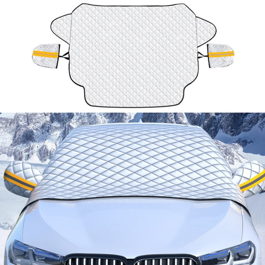 SUITU R-3945 Car Winter Front Glass Snow Shield Defrost Sunshade Thickened Car Clothing, Style: Non-magnet With Earmuffs