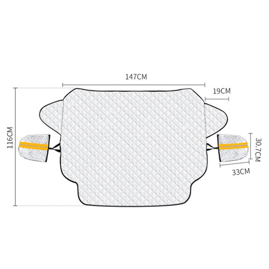 SUITU R-3945 Car Winter Front Glass Snow Shield Defrost Sunshade Thickened Car Clothing, Style: Non-magnet With Earmuffs - Window Foils & Solar Protection by SUITU | Online Shopping UK | buy2fix