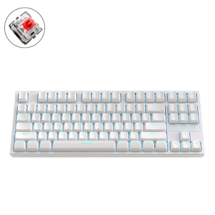 ZIYOU LANG K87 87-Keys Hot-Swappable Wired Mechanical Keyboard, Cable Length: 1.5m, Style: Red Shaft (White Ice Blue Light) by ZIYOU LANG