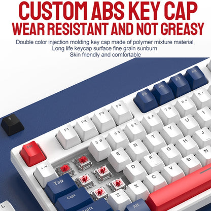 ZIYOU LANG K87 87-Keys Hot-Swappable Wired Mechanical Keyboard, Cable Length: 1.5m, Style: Red Shaft (White Ice Blue Light) by ZIYOU LANG