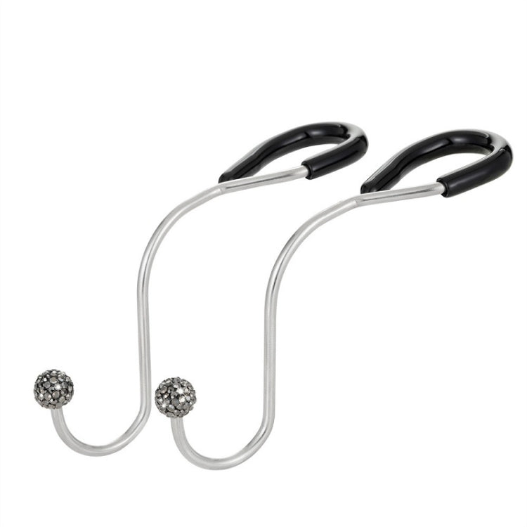 Multifunctional Car Seat Hooks With Diamond Inlay(Shiny Black) - Auto Fastener & Clips by buy2fix | Online Shopping UK | buy2fix