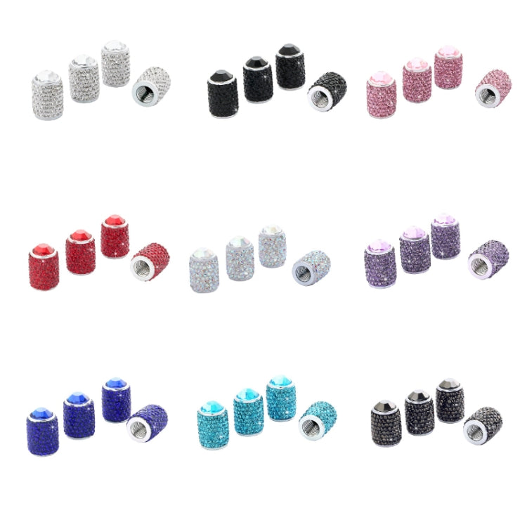 Car Tyre Aluminium Full Diamond Valve Cap With Seal(Red) by buy2fix