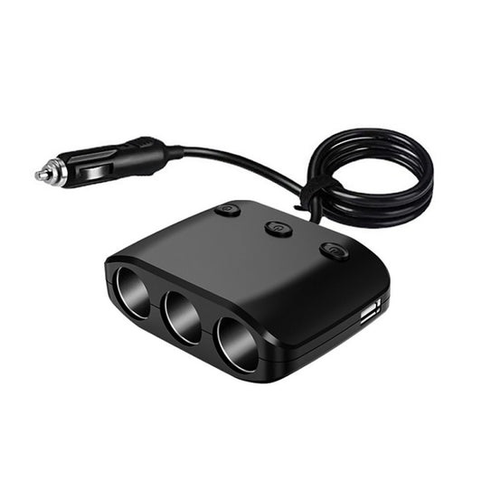 3 in 1 120W Car Cigarette Lighter Independent Switch Dual USB Charger(ZNB03S) - Cigar Socket by buy2fix | Online Shopping UK | buy2fix