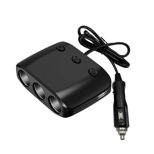 3 in 1 120W Car Cigarette Lighter Independent Switch Dual USB Charger(ZNB03S) - Cigar Socket by buy2fix | Online Shopping UK | buy2fix