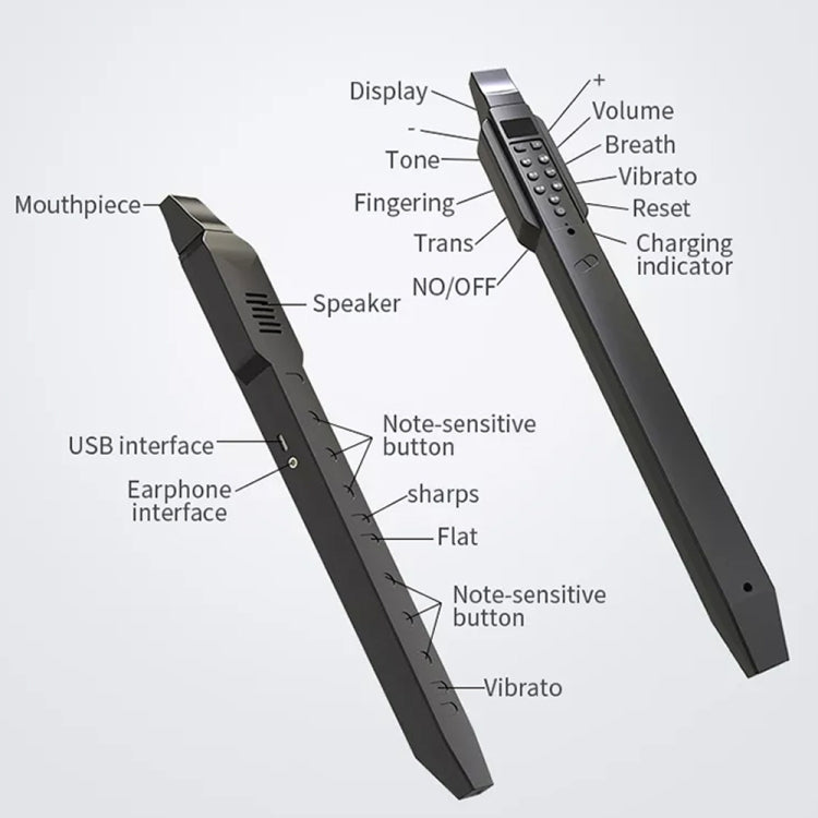 Mini Digital Electronic Saxophone Wind Instrument for Imitation of Various Musical Instrument Sounds(White English) by buy2fix