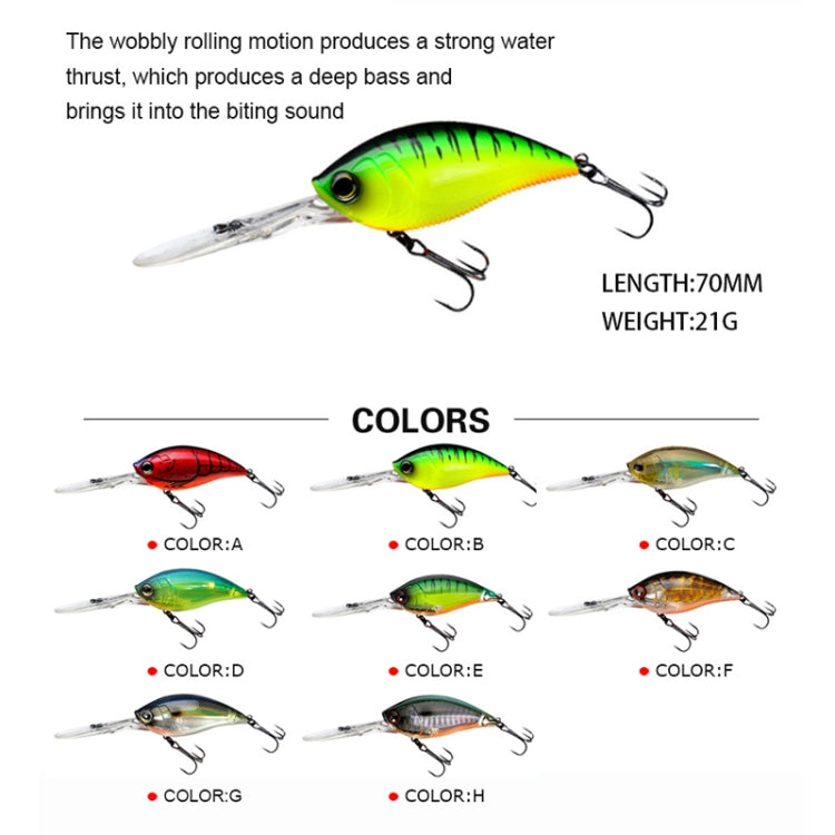 CB033/H 2pcs Inner Laser Deep Dive Sea Fishing Rock Fat Fake Bait Plastic Stiff Bait - Fishing Lures by buy2fix | Online Shopping UK | buy2fix