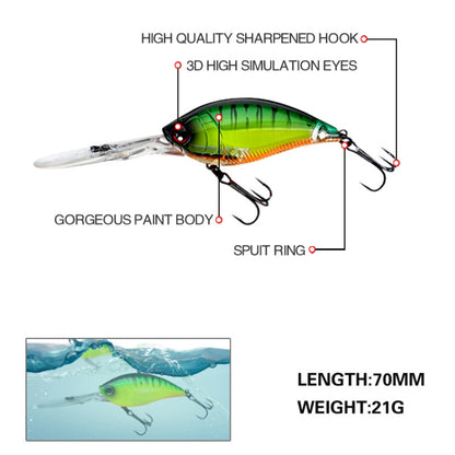 CB033/H 2pcs Inner Laser Deep Dive Sea Fishing Rock Fat Fake Bait Plastic Stiff Bait - Fishing Lures by buy2fix | Online Shopping UK | buy2fix