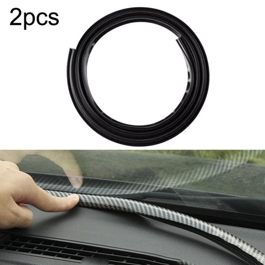 2pcs N856 No Fiber Pattern Car Elastomer Seal Rubber Strip Instrument Panel Leakproof Dustproof Soundproof Universal - sealing strips by buy2fix | Online Shopping UK | buy2fix