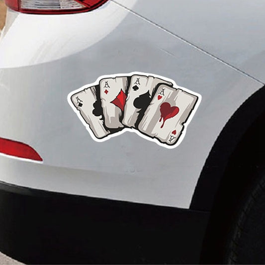 10pcs Colourful Spray-painted Reflective Playing Card Sticker - Decorative Sticker by buy2fix | Online Shopping UK | buy2fix