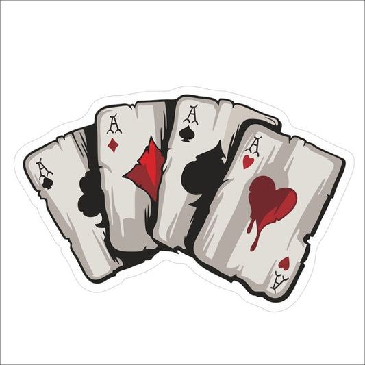 10pcs Colourful Spray-painted Reflective Playing Card Sticker - Decorative Sticker by buy2fix | Online Shopping UK | buy2fix