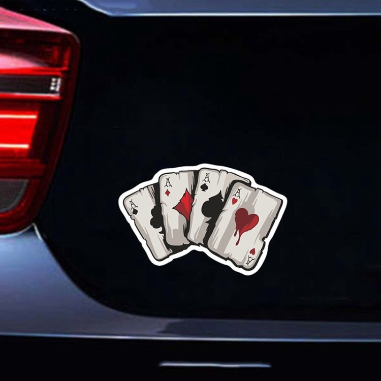 10pcs Colourful Spray-painted Reflective Playing Card Sticker - Decorative Sticker by buy2fix | Online Shopping UK | buy2fix
