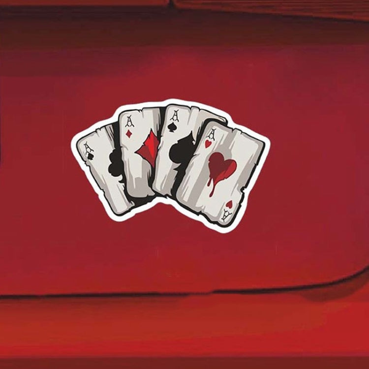 10pcs Colourful Spray-painted Reflective Playing Card Sticker - Decorative Sticker by buy2fix | Online Shopping UK | buy2fix