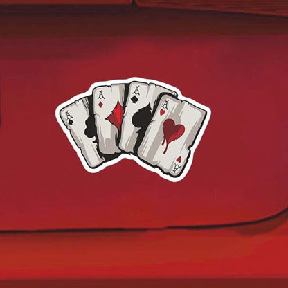 10pcs Colourful Spray-painted Reflective Playing Card Sticker - Decorative Sticker by buy2fix | Online Shopping UK | buy2fix