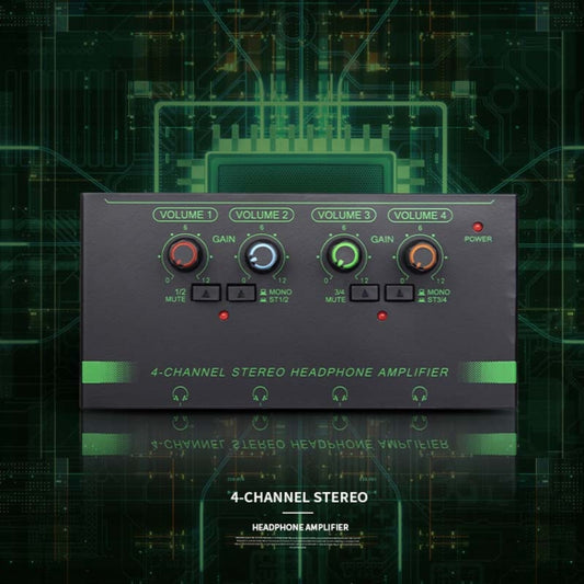 EF-4 RGB Professional 4 Channel Headphone Amplifier Studio Lossless Monitor Splitter -  by buy2fix | Online Shopping UK | buy2fix