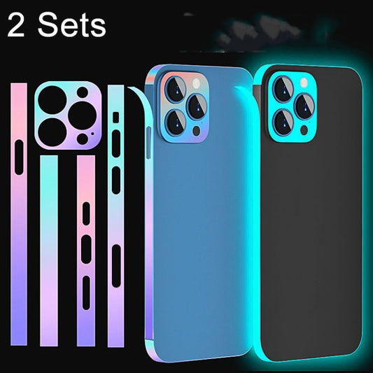 For iPhone 13 Pro Max 2 Sets Dazzle Colour Luminous Side Frame Film - iPhone 13 Pro Max Tempered Glass by buy2fix | Online Shopping UK | buy2fix