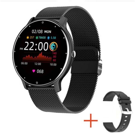 BW0223 Heart Rate/Blood Oxygen/Blood Pressure Monitoring Bluetooth Smart Calling Watch, Color: Mesh Black by buy2fix