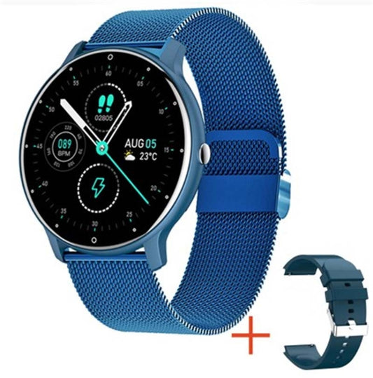 BW0223 Heart Rate/Blood Oxygen/Blood Pressure Monitoring Bluetooth Smart Calling Watch, Color: Mesh Blue by buy2fix