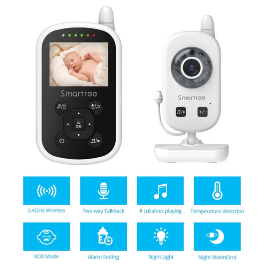 UU24 2.4 Inch Wireless Baby Monitor Camera Temperature Monitor 2 Way Audio VOX Lullaby UK Plug - Baby Monitor by buy2fix | Online Shopping UK | buy2fix