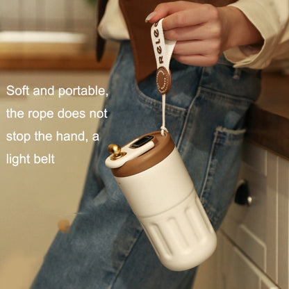 Relea JV012237 Portable Stainless Steel Coffee Insulation Cup, Style: Digital Model (White) - Vacuum Thermoses & Cups by buy2fix | Online Shopping UK | buy2fix