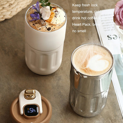 Relea JV012237 Portable Stainless Steel Coffee Insulation Cup, Style: Digital Model (White) - Vacuum Thermoses & Cups by buy2fix | Online Shopping UK | buy2fix