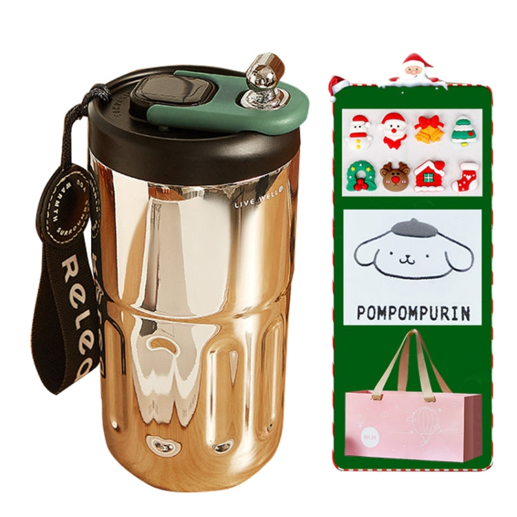 Relea JV012237 Portable Stainless Steel Coffee Insulation Cup, Style: Digital Model+Christmas Gift Bag (Black) - Vacuum Thermoses & Cups by buy2fix | Online Shopping UK | buy2fix