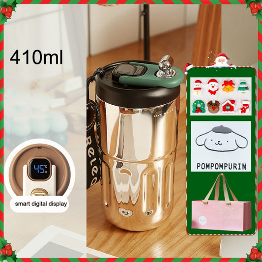 Relea JV012237 Portable Stainless Steel Coffee Insulation Cup, Style: Digital Model+Christmas Gift Bag (Black) - Vacuum Thermoses & Cups by buy2fix | Online Shopping UK | buy2fix