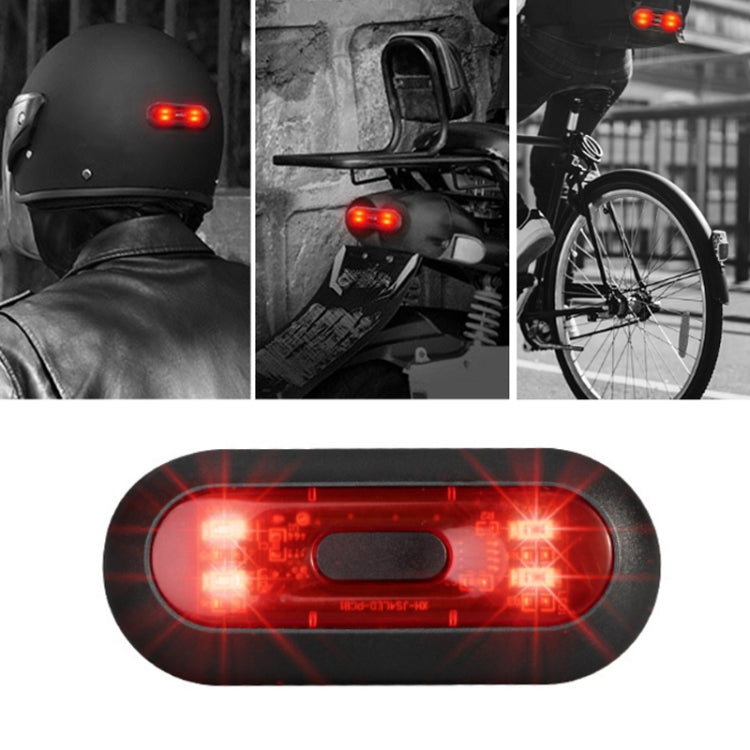 Motorbike Helmet Warning Light USB Rechargeable Waterproof Tail Light, Specification: 4 Beads B Model - Signal Lights by buy2fix | Online Shopping UK | buy2fix