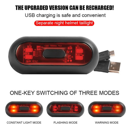 Motorbike Helmet Warning Light USB Rechargeable Waterproof Tail Light, Specification: 4 Beads B Model - Signal Lights by buy2fix | Online Shopping UK | buy2fix