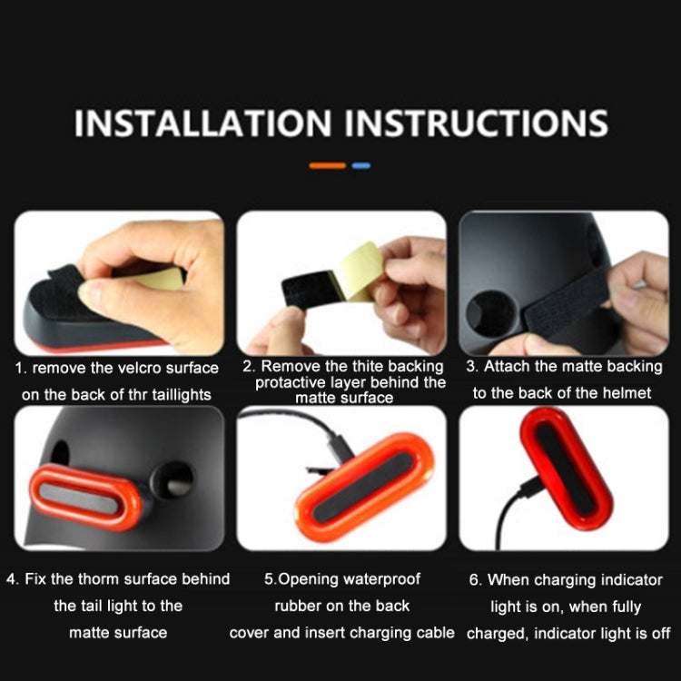 Helmet Blaster Warning Light Bicycle LED Rechargeable Tail Light(Black) - Decorative Lights by buy2fix | Online Shopping UK | buy2fix