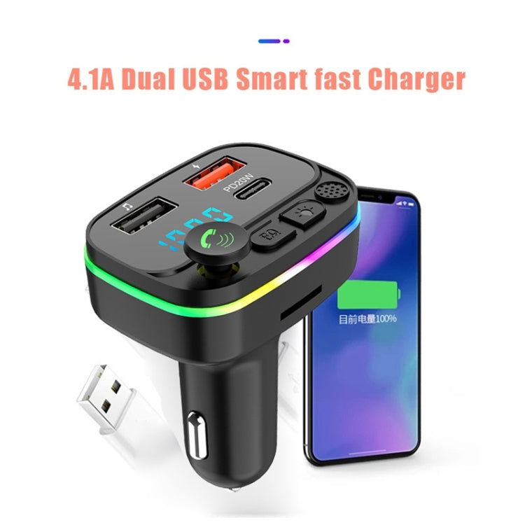 P3-PD Fast Charging Car MP3 Bluetooth Hands-free Player Car FM Transmitter - Bluetooth Car Kits by buy2fix | Online Shopping UK | buy2fix