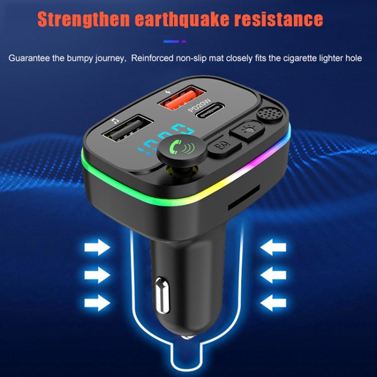P3-PD Fast Charging Car MP3 Bluetooth Hands-free Player Car FM Transmitter - Bluetooth Car Kits by buy2fix | Online Shopping UK | buy2fix